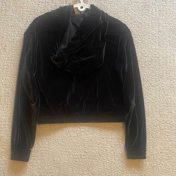 Pink Victoria's Secret Velvet Hoodie - Black , XS (Fits Small - Picture 6 of 15